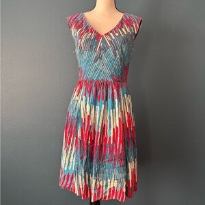 Plenty by Tracy Reese Blue and Red Midi Dress